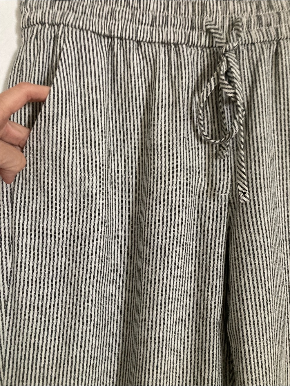 JCrew Factory striped linen-cotton blend drawstring pants - Picture 3 of 5